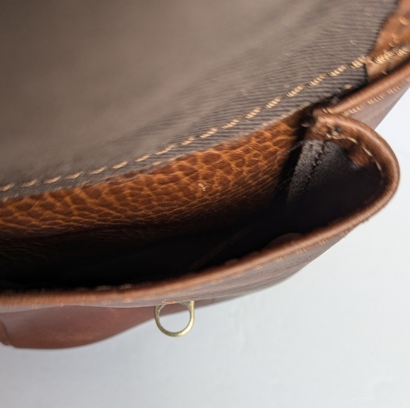 Anonimo Fiorentino Pebbled Leather Drawstring Closure Backpack Bookbag Brown - Picture 10 of 16